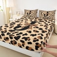 thumbnail image 4 of Castle Fairy Leopard Bow Letter J Full Size Sheets 4-Piece for Girls,Animal Cheetah Bed Sheets, 4 of 6