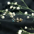 thumbnail image 4 of Rosec Jewels Turtle Stud Earrings with London Blue Topaz (AAA Grade) - December Birthstone Earrings - Ready to Gift for Birthday, 10K Yellow Gold, 4 of 8