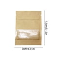 thumbnail image 3 of EGNMCR Kitchen Gadgets 100 Pack Resealable Core Envelopes Mini Krat Paper Ziper Bags With Windows Cofee Sample Bags Resealable Zipper Bags Food Storage Bags Kraft paper resealable pouch, 3 of 6