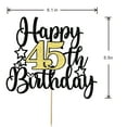 thumbnail image 2 of Happy 45th Birthday Cake Topper Black Gold Glitter Cheers to 45 Years, 2 of 5