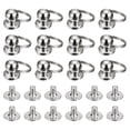 thumbnail image 1 of Unique Bargains 6x8mm Ball Head Stud Rivets Screw Back with Double Split Ring, 12Pack Button Nipple Rivet, Silver Tone, 1 of 4