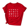 thumbnail image 4 of Ounisa Womens Love Heart Letters Shirts Short Sleeve Valentines Crewneck Colorful Heart Graphic Tees Tops, 4 of 5
