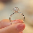 thumbnail image 3 of 0.5 Carat Women's Moissanite Rings for Women S925 18K White Gold Moissanite Wedding Band for Bridal Set Simulated Diamond Promise Ring Fiancee Lab Grown Diamond Engagement Rings, 3 of 8