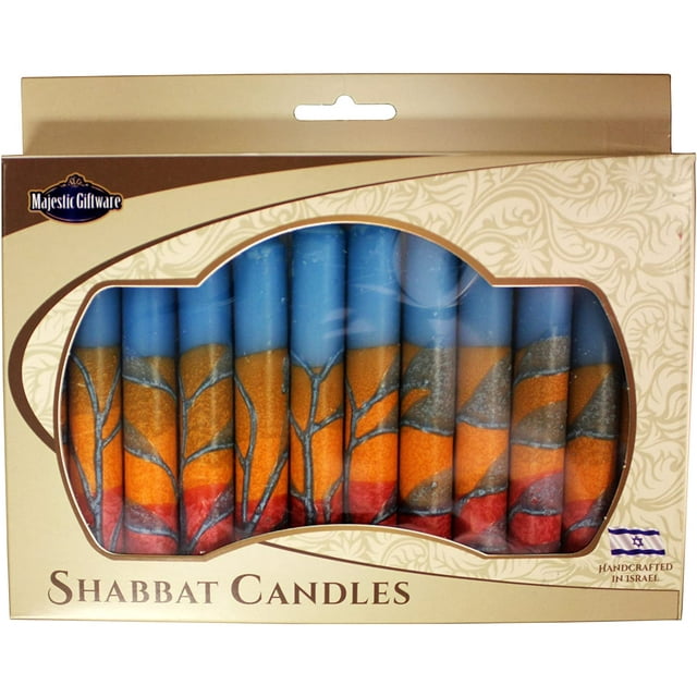 Majestic Giftware SC-SHHR-T Safed Shabbat Candle, 5-Inch, Harmony Turquoise, 12-Pack