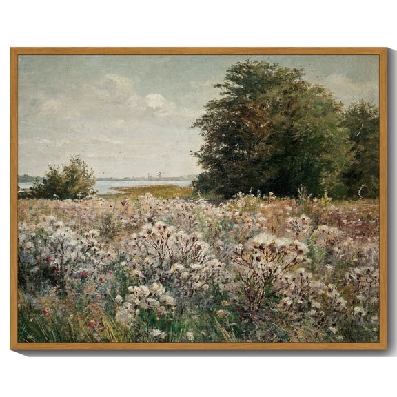 Drsoum Vintage Flower Landscape Wall Art Classic Retro Wildflower Wall Prints Farmhouse Kitchen Bathroom Office Decor - 8x10in Nature Framed
