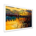 thumbnail image 2 of Designart 'Yellow Evening Glow Through The High Grass By The Lake' Nautical & Coastal Framed Art Print, 2 of 4
