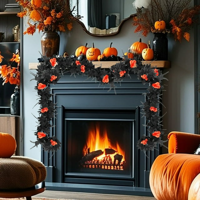 Birdeem Halloween and Thanksgiving Decorations,Artificial Vine with Maple Leaves,Flexible Simulation Rattan Garland for Home Decor,70 Inches Long