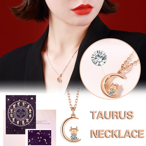 HomeKingdee Chinese Zodiac Ox Crystal Pendant Necklace - Fashion Rose Gold Color​ Color Copper Chain Jewelry for Women Valentine's Day Gift