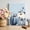 Blue, variant on Canvas Wall Art, Navy Blue Pumpkin Fall Framed Canvas Prints for Bathroom Desk, Thanksgiving Botanical Wooden Small Gallery Wrapped Wall Decor for Home Office, Gifts, 8"x8" Ship Next Day