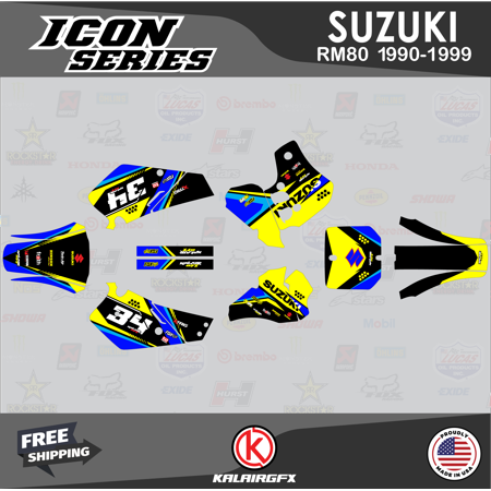 Kalair GFX Graphics Kit for Suzuki RM80 (1990-1999) Icon Series