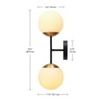 thumbnail image 3 of Globe Electric Indoor 2-Light Matte Black Wall Sconce with Brass Accent and Opal Shades, No Battery, 3 of 10