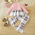 thumbnail image 7 of Caqnni Toddler Kid Girl Clothes Patchwork Hoodie Trousers Long Springtime Autumn 2PC Outfit Set Homewear 3 6 9 12 18 24 Months 2T 3T(2-3 Years), 7 of 7