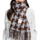 thumbnail image 1 of Bufanda de invierno, bufandas cálidas, accesorios para clima frío, bufandas con flecos, 1 of 5