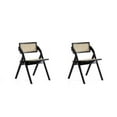 thumbnail image 1 of Manhattan Comfort Lambinet Folding Dining Chair, Black & Natural Cane (Set of 2), 1 of 3