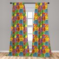 thumbnail image 5 of Ambesonne Cactus Curtains, House Plants with Thorn, Pair of 28"x84", Multicolor, 5 of 5