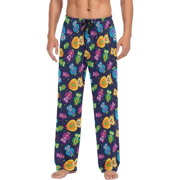 GZHJMY Owl Pajama Pants for Men, Lounge Pants Lightweight Men Pajama Bottoms with Drawstring Pockets, Christmas New Year Birthday Gifts, XX-Large