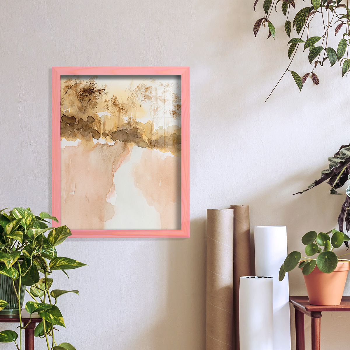 Sun Kissed Earth I - Framed Print w/glass - Sunset Pink