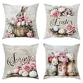 thumbnail image 1 of Farmhouse Floral Throw Blanket Easter Rabbit Living Room Cover for Couch Sofa Bedroom/ 4PCS, 1 of 3