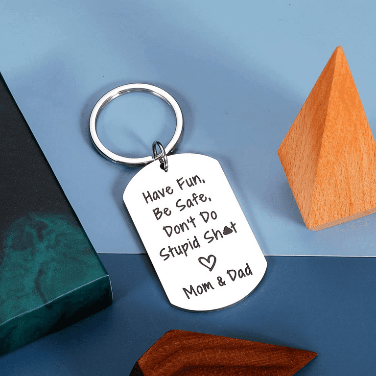 Funny Birthday Gifts for Son Daughter from Dad Don't Do Stupid Keychain  Funny Sarcasm Gift for Women Men Friend Teenager Boy Girl Humor Gag Gifts  Dad