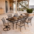 thumbnail image 3 of Hanover Traditions 7-Piece Dining Set in Tan with Extra Large Glass-Top Dining Table, 3 of 19