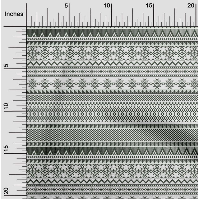 oneOone Viscose Chiffon Olive Green Fabric Aztec Tribal Sewing Material Print Fabric By The Yard 42 Inch Wide