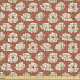 thumbnail image 2 of Ambesonne Floral Fabric by the Yard Upholstery, Retro Design Poppy Flowers, 5 Yards, Dark Salmon White, 2 of 5