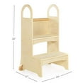 thumbnail image 2 of Guidecraft Kitchen Helper High-Rise Step-Up - Natural: Wooden Step Stool for Toddlers, Counter Height with Handholds - Quality Kids' Furniture, 2 of 5