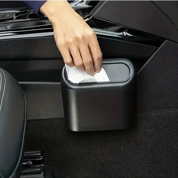 Mini Car Trash Can Bin With Lid Car Garbage Trash Can Storage Car Accessories