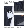 thumbnail image 6 of Men's Cotton Workout Shorts with Pockets,Casual Elastic Waist Drawstring Shorts 9" Inseam Dark Blue 38, 6 of 9