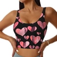 thumbnail image 2 of Lsque Hearts Printed Women'S Sports Bra, Compression, Moisture Wicking, High-Impact Sports Bra For Women,Supportive sports bra-Large, 2 of 9