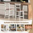 thumbnail image 6 of Costway Wooden Bar Stool Set of 2 Bar Chairs with LVL Rubber Wood Frame, Backrest, Footrest White, 6 of 10