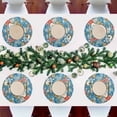 thumbnail image 7 of Qxltty 15inch Round Placemats Set of 6 Polyester Fabric Heat Resistant Washable Table Mat for Kitchen Party Decor Red and White Nostalgic Flowers, 7 of 7