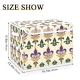 thumbnail image 5 of Yayeee Collapsible Storage Bin with Lid Fabric Closet Decorative Basket with Handles, Beige Floral Pattern, 5 of 7