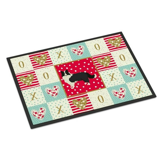 Carolines Treasures CK5912JMAT 24 x 36 in. Border Collie Love Indoor or Outdoor Mat