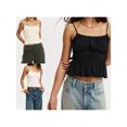 thumbnail image 3 of LMLYSoH Women's Summer Slim Camisole Spaghetti Strap Lace Trim Smocked Tank Tops Streetwear, 3 of 9