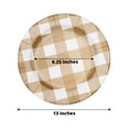 thumbnail image 3 of Efavormart 10 Pack | 13" Gold / White Buffalo Plaid Disposable Serving Trays, Round Checkered Sunray Cardboard Charger Plates - 350 GSM, 3 of 10