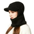 thumbnail image 2 of 3 In 1 Beanie Hat With Scarf And Mask Cozy Womens Scarves Soft Face Masks Scarfs Warm Winter Clothing Beanies Hats Black, 2 of 9