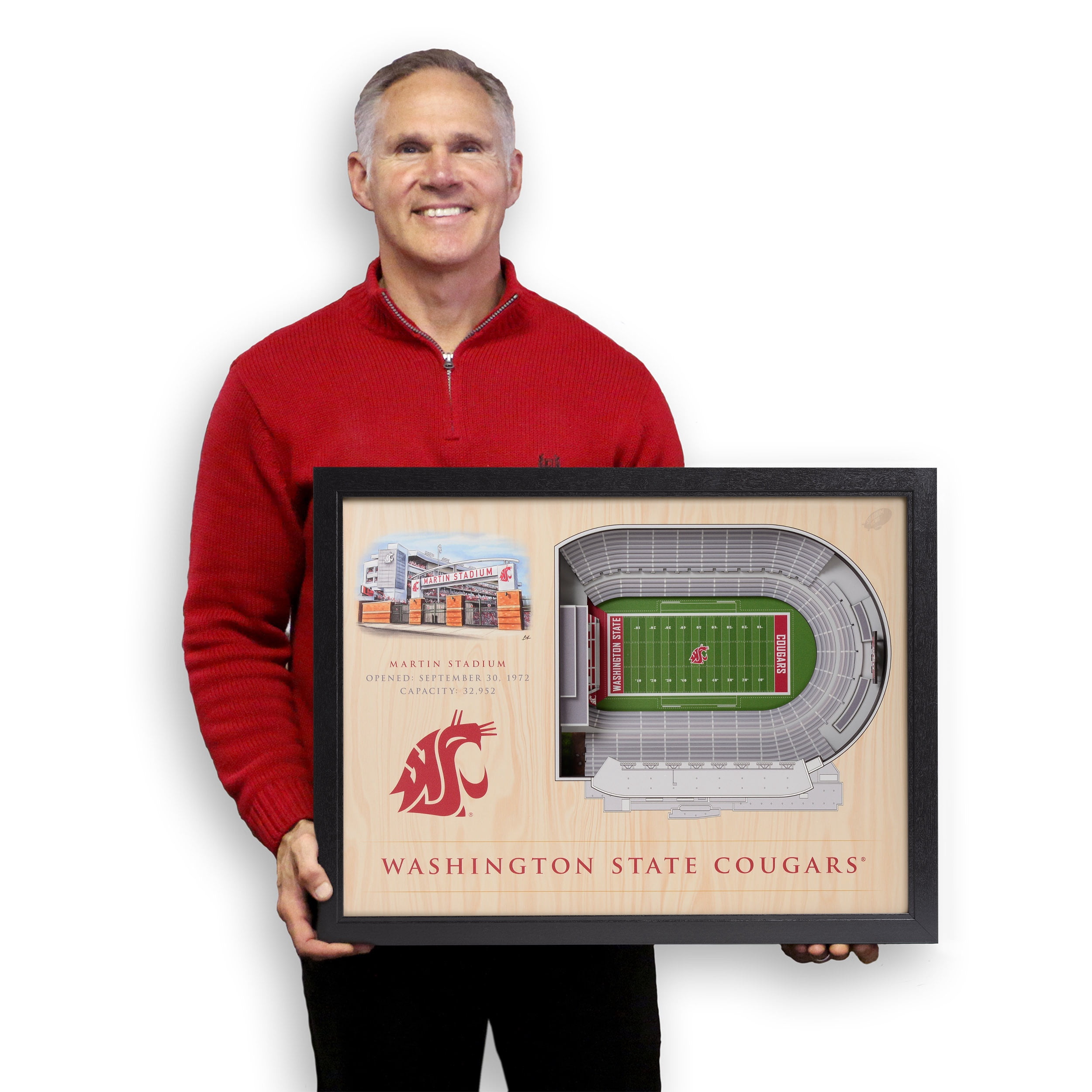 YouTheFan NCAA Washington St Cougars FB 25-Layer Stadiumview Wall Art