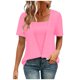 thumbnail image 1 of TaTaai Women's Casual Faux Two Piece Short Sleeve Top, Solid Pattern, Round Neck, Fashion Daily Home Wear, Comfortable Fabric Gift, 1 of 5