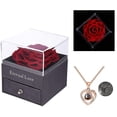 thumbnail image 2 of Collar de Rosa Real Preservada con Te Amo en Caja de Regalo en 100 Idiomas JM, 2 of 4