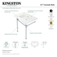 thumbnail image 4 of Kingston Brass KVPB31227W86 Dreyfuss 31" Ceramic Console Sink with Stainless Steel Legs (8-Inch, 3-Hole), White/Polished Nickel, 4 of 5