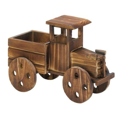 Millwood Pines Teter Rustic Truck Wood Wheelbarrow Planter Walmart Com