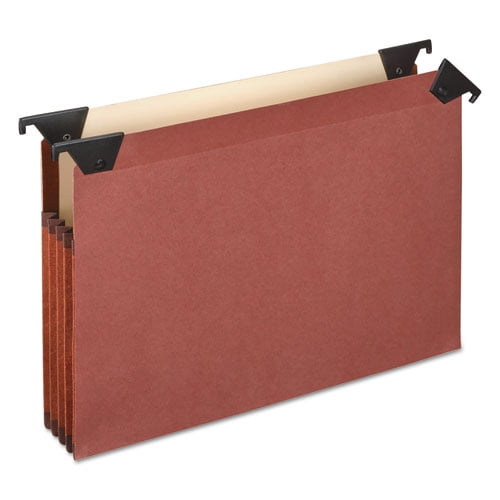 "Premium Expanding Hanging File Pockets With Swing Hooks And Dividers, Letter Size, 1/3-Cut Tab, Brown, 5/box | Bundle of 2 Boxes"
