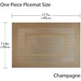 thumbnail image 2 of Placemats,Heat Resistant Non Slip Durable Plastic Placemats,Washable Easy to Clean Woven Vinyl Kitchen Placemats for Dining Table Set of 4 (Champagne), 2 of 6