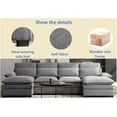 thumbnail image 3 of Tabaray Polyester Modular U Shaped Convertible Sectional Sofa with Double Cushions, Gray, 3 of 9