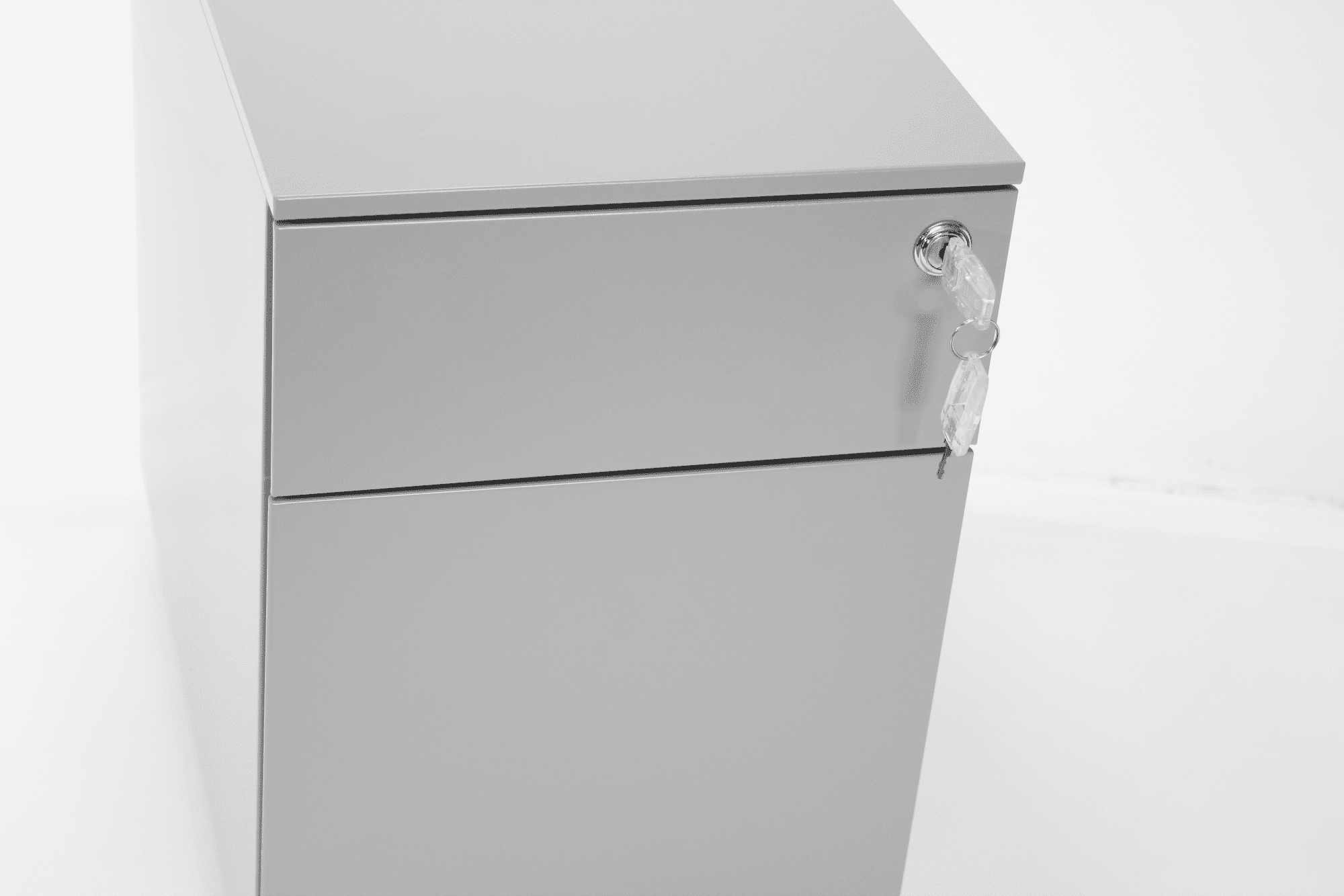 We're It 2-Drawer Mobile Filing Cabinet with Lock & Wheels - 11.8" Slim Under Desk File Storage for Letter/Legal Documents, Brushed Silver Metal Office Cabinet