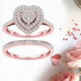 thumbnail image 5 of Xinyolin Ring Attractive Decorative Alloy Delicate Heart Shape Rhinestone - Women Bridal Ring for Wedding 2Pcs/Set, 5 of 8