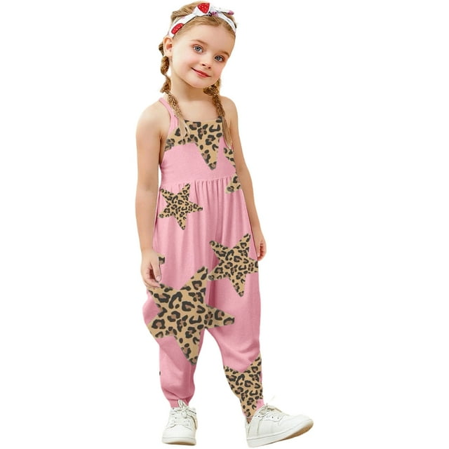 Combinaison Imprimée Adorable pour Filles Tenue de Jeu Douce Confortable pour Tout-Petits 1-6 Ans