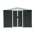 thumbnail image 5 of Waterproof Storage Shed 10FTx8FT, Metal Steel Outdoor Bike Storage with  Aluminum Alloy Frame,Waterproof Garden Tool House Shed for Backyard Lawn Patio, Grey, 5 of 7