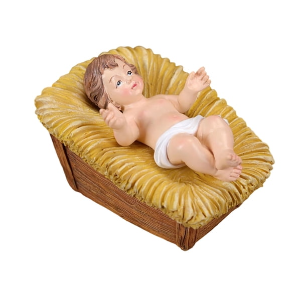 Baby Jesuses Christ in Manger Resin Figurines Table Ornament Christmas Decors